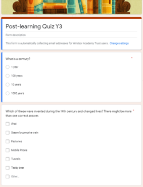 Post Learning Quiz His